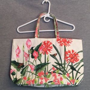 ESTEE LAUDER Spring/Summer Satin Lined Canvas Tote Bag New Without Tags